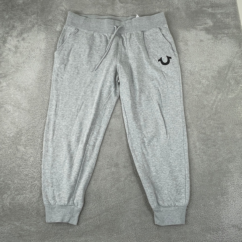 True Religion Jogger Mens XL Gray Horseshoe Fleece Sweatpants Loungewear